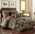 Alicante J Queen Comforter Set 6pc Pillows Jacobean Floral Valdosta Black 846339013584