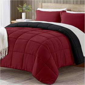 Alterna 313112927999 King Size Comforter Set Red Bedding Comforters 3 Pieces Down