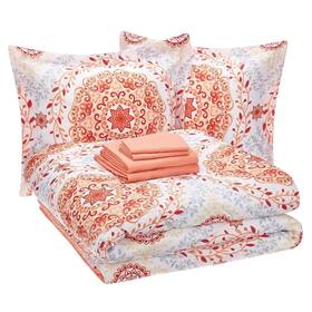Amazonbasics 810029079549 7-piece Lightweight Bed Quilt Bedding Set - King Coral Badge