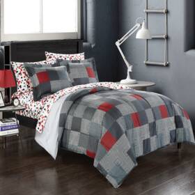 American Original B00ajd4iv0 Geo Blocks 7 Piece Bed In A Bag Queen Black Wk643448