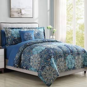 Amrapur Overseas 645470188928 Modern Threads - Granada Collection Comforter Set Reversible Microfiber Eleg
