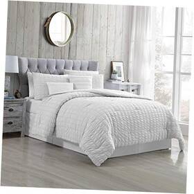 Amrapur Overseas 645470261003 Kallan 5-piece Seersucker Comforter Set King White