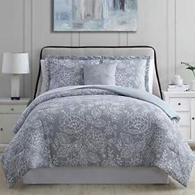 Amrapur Overseas Olivia 8-piece Printed Reversible Bed In A Bag Silver