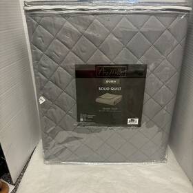 Amy Miller Home 748279198669 Queen Solid Quilt Grey 90 Inch X