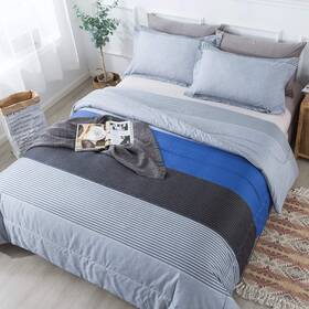 Andency 265109226957 Full Size Blue Comforter Set 79x90 Inch 3 Pieces Gray And Patchwork S