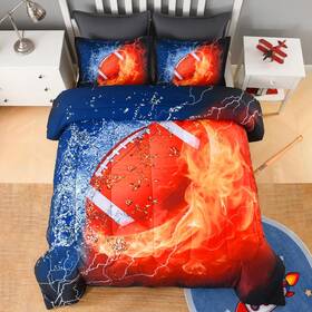 Andency 445019972901 3d Football Comforter Queen 90x90 Inch 3 Pieces 1