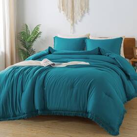 B0bfwdwv5x Andency Queen Turquoise Boho Comforter Set 3 Pcs Teal Tassel Lightweight Bedding
