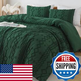 B0bxljmls7 Andency Comforter Full Size Emerald Green 3 Pieces Dark Boho Tufted