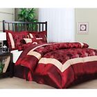 Angela7-q Angela Queen Comforter Set Burgundy Bedding Sham Bedskirt Pillow
