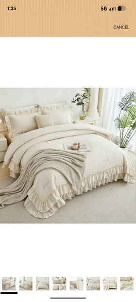 Anj014-fba Angyiun Full Beige Comforter Set 3pc Fluffy Shabby Envelope Closure