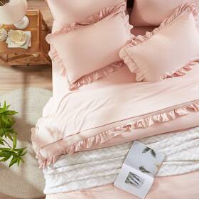 Anus23cf07pi8888 Anluoer Queen Comforter Set 7 Piece Pink Bed In A Bag With Sheets All Season