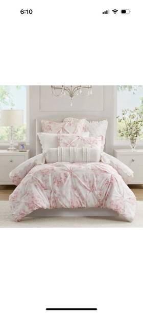 93994618 Armoire Collection Full/queen Coquette Toile Floral Comforter Pink -