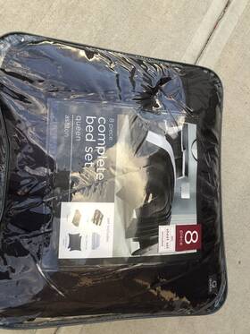 Ashton 081806512379 7 Piece Out Of 8 Full Comforter Set In Grey/black Sheets/shams/comforter