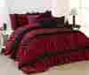 At-caralina-cf-7pc-q-bgd Homechoice 7 Piece Caralina Pleated Ruffle Comforter Sets Burgundy Black Queen 846251071853