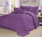 At-hillary-cf-7pc-ppl-q-k-ck King Homechoice Piece Hillary Ruffled Pleated Comforter Lilac Queen Cal