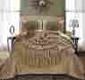 At-merisela-cf-7pc-gold-q-k Homechoice 7 Pc Merisela Chic Ruched Ruffle Floral Bedding Comforter Gold 846251070016