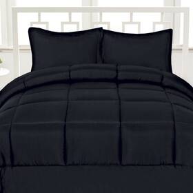 Aurora Bedding 641427571607 Luxurious Down Alternative Soft Solid Box Stitch Brushed Microfiber Comforter