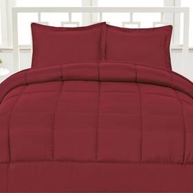 Aurora Bedding 641427571829 Luxurious Down Alternative Soft Solid Color Comforter Box Stitch Brushed Micr