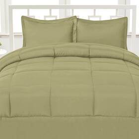 Aurora Bedding 641427571928 Luxurious Down Alternative Soft Solid Color Comforter Box Stitch Brushed Micr