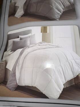 Avalon Home Essentials 645470195858 Essential Reversible Gray White Down Alter. Full / Queen Comforter