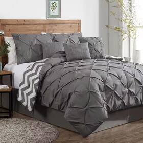 Avondale Manor 313032278232 Ella Gray Solid Queen Comforter
