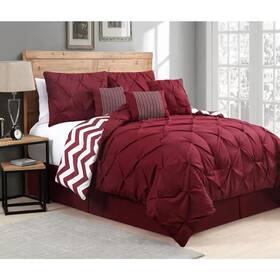 Avondale Manor 744110683530 Venice 7-piece Red Queen Comforter Set