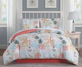 Avondale Manor 841323153222 Geneva Home Fashion Belize 6pc Reversible Coastal Comforter With Sheet 8-piec