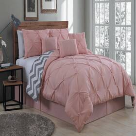 B07q5c7pw6 Avondale Manor Geneva Home Fashion Ella 6pc Solid Pinch Pleat Reversible