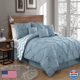 B07sg7cyrz Avondale Manor 7-piece Ella Comforter Bed Set - Reversible Ultra-soft Pinch