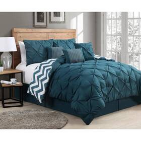Vnc7csquenghtl Avondale Manor Venice 7-piece Teal Queen Comforter Set