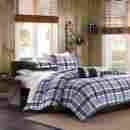 B007mjjbti Mz10-046 Mi Zone Plaid Comforter Set Twin Xl Size Bed 3 Piece Blue Boys Mens Bedding New 783120283156