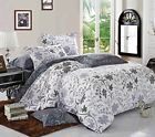 B0105-bz3-250-q M Linen Cotton Floral Comforter Set Queen Reversible Vintage Flowers Pattern