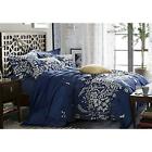 B0110bz3250qm Navy Blue Comforter Sets Queen Gray Floral And Tree Leaves