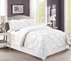 B01h0jsnru Grand Linen Pieces Solid White Pinch Pleat Goose Down Alternative