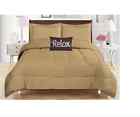 Babylon Ramallah Trading Comforter Set 4 Pc Taupe Embossed Polyester Beige Queen Bedding 845951041081