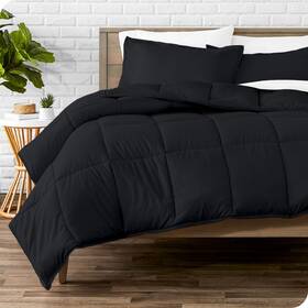 Bare Home 840105700883 Hypoallergenic Down Alternative Comforter Set Black Oversized Queen
