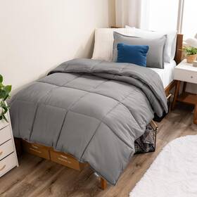 B01fwptx4g Bare Home Twin/twin Xl Ultra-soft Down Alternative Comforter Set Light Grey