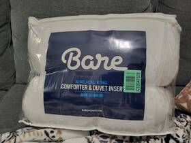C13547578 Bare Home King/cal King Comforter And Duvet Insert White Down Alternative