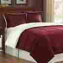 Basi10-0005 Comfort Classics Burgundy Red Corduroy And Berber Reversible Comforter Matching Pillow Shams