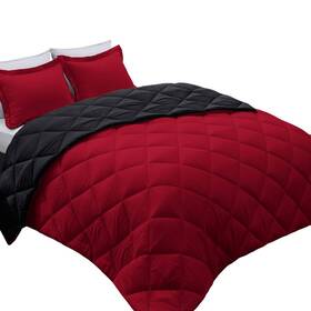Basic Beyond 751677136867 Queen Comforter Set - Red And Black Black/red