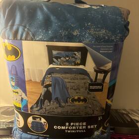 9l052j Batman Twin/full Comforter And Pillowcase Set New As Pictured