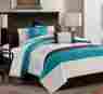 Bcsk6184 Unbranded Terry Town 8 Pc Comforter Set With Leaf Embroidery King Teal Brown 885359252849