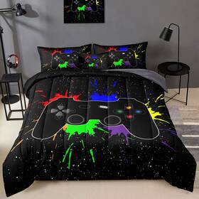 Bducok 014044021915 5 Pieces Gamer Comforter Set For Boys Gaming Bedding Twin Size Video