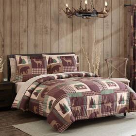 Beatrice Home Fashions 048986812828 Cozy Cabin 7-piece Queen Comforter Microfiber Bed-in-a-bag Bedding And Sheet