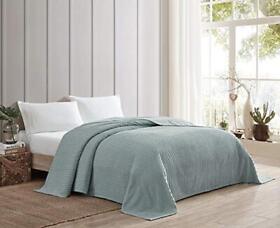 Beatrice Home Fashions Channel Chenille Bedspread Full Blue