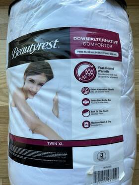 1409785 Beautyrest Down Alternative Comforter Twin Xl White 68 X 94 Inch Nip Dorm Essential