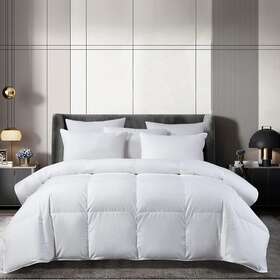 Beautyrest 691042971610 Sateen Cotton European White Down Comforter - All Season Warmth Made