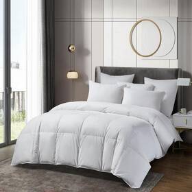 Br012521 Beautyrest Twin Cotton Blend Light Warmth Breathable Down Comforter Solid White