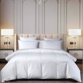 Br015306 Beautyrest Full/queen 500-thread Count Damask Stripe Us Grown Cotton All Seasons Hungarian