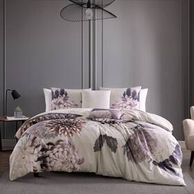 655082 Bebejan Dahlia Purple 5 Piece Reversible Comforter Set In King-final Sale